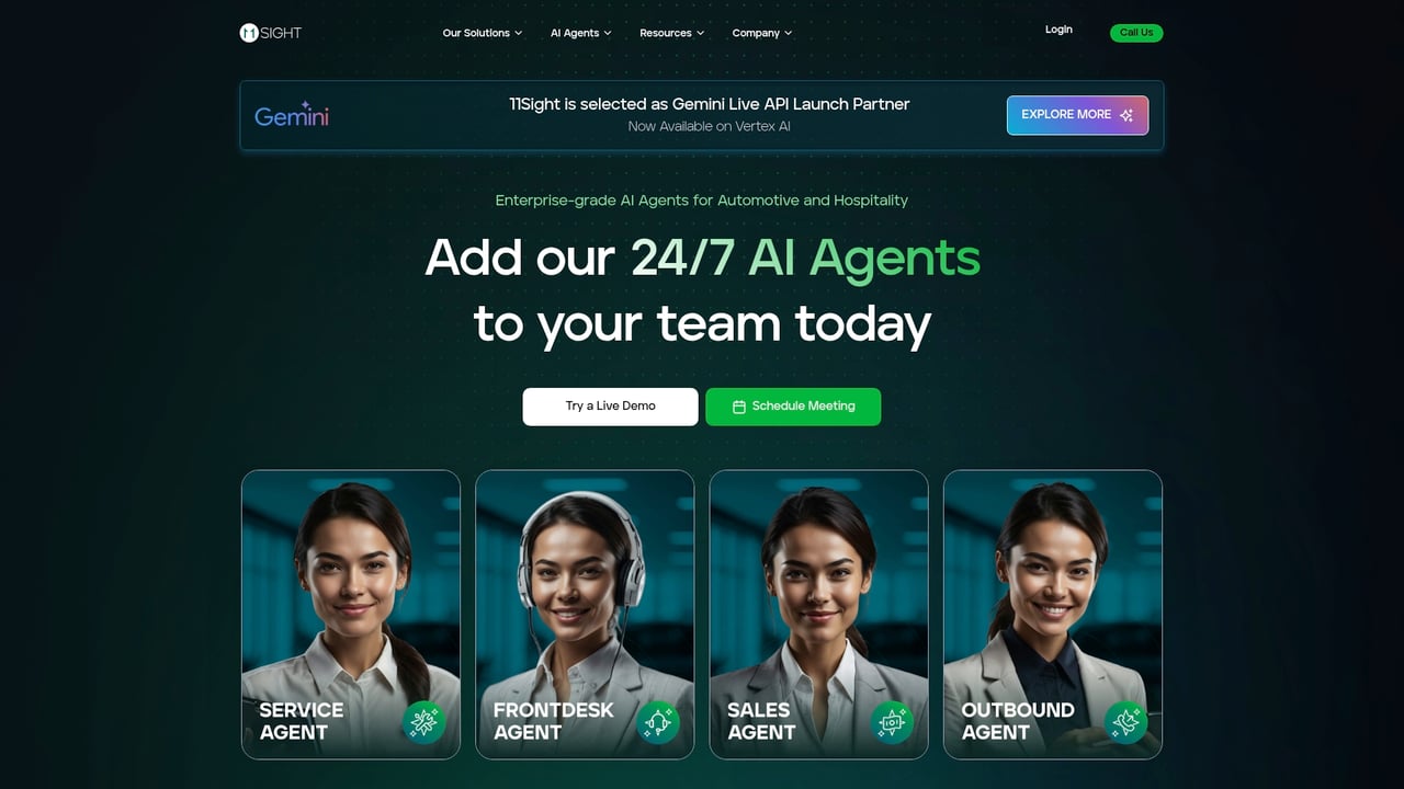 Screenshot of 11Sight website