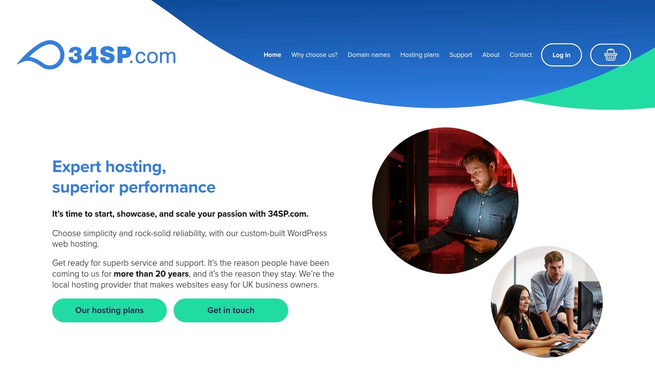 Screenshot of 34SP.com website