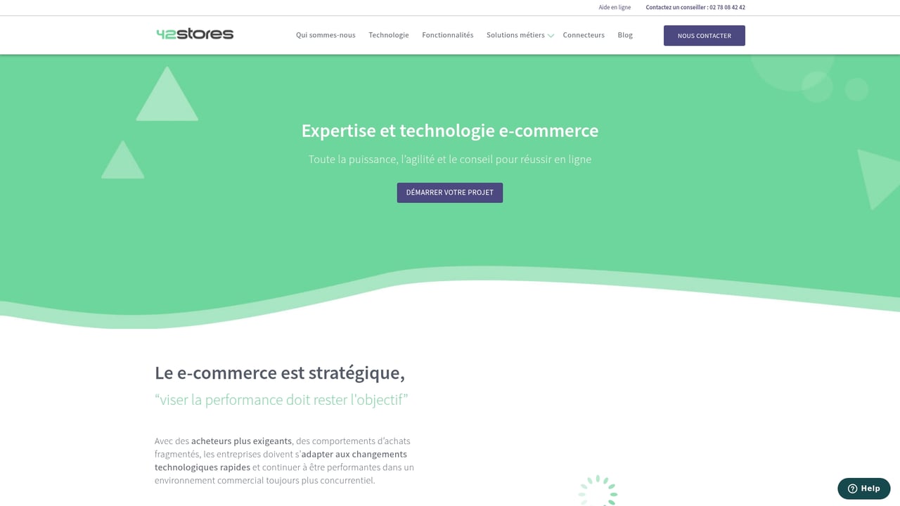 Screenshot of 42stores website