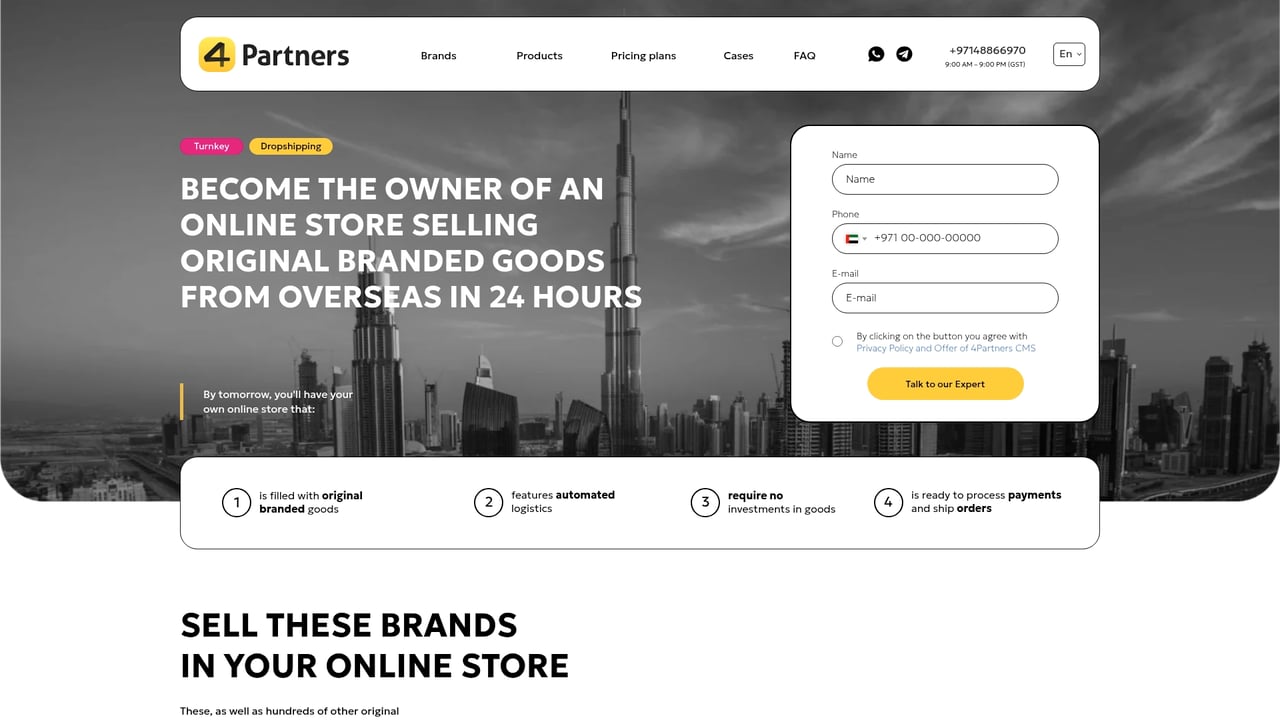 Screenshot of 4Partners CMS website