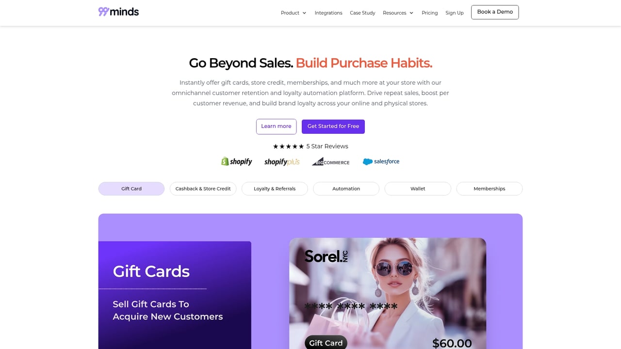 Screenshot of 99minds website