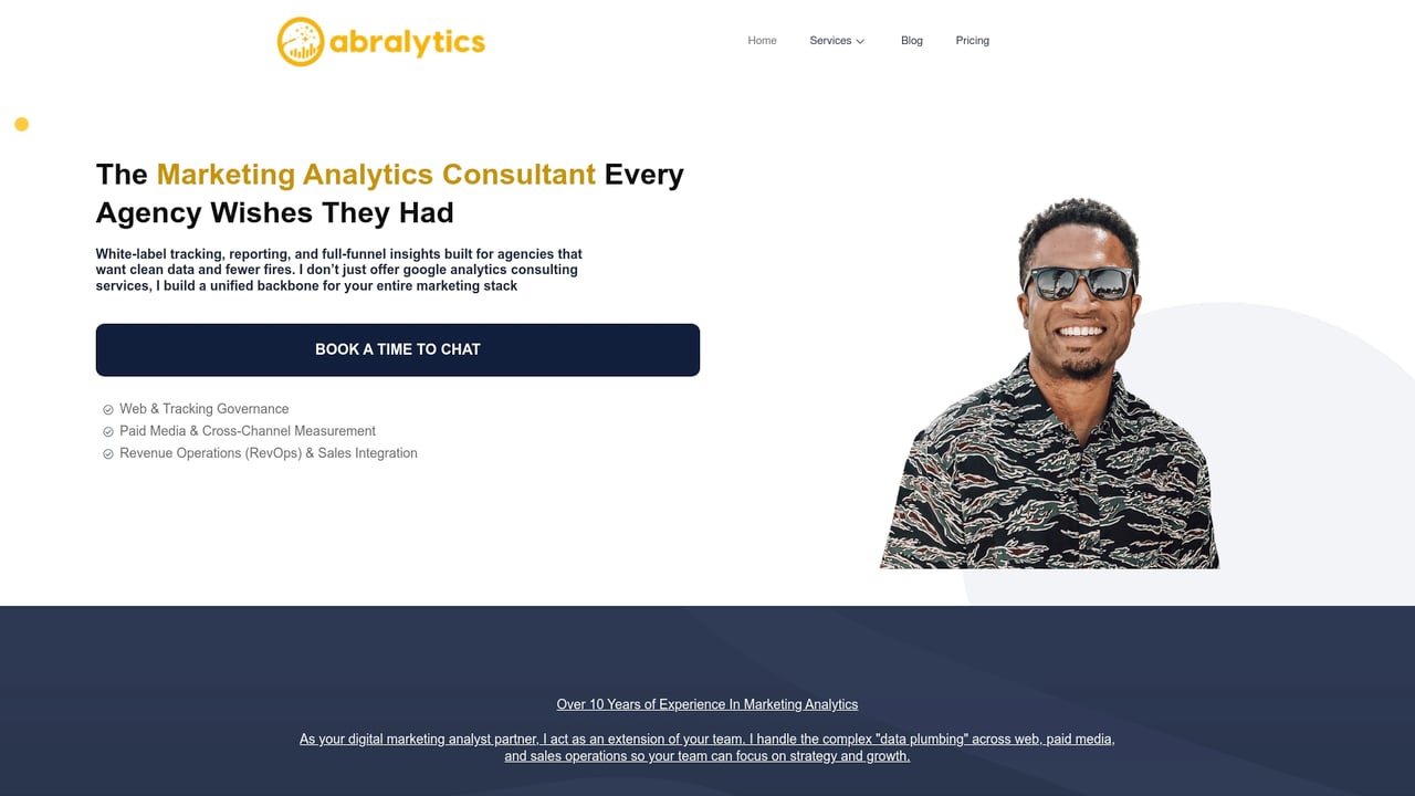Screenshot of Abralytics website