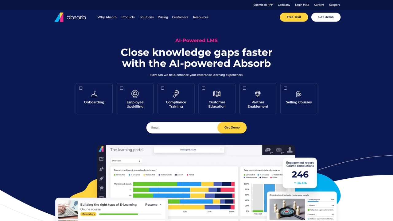 Screenshot of Absorb website