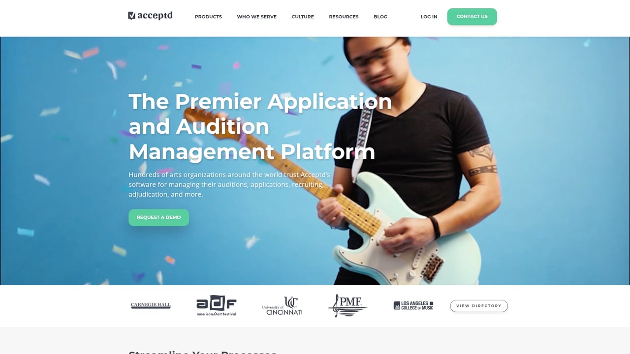 Screenshot of Acceptd website