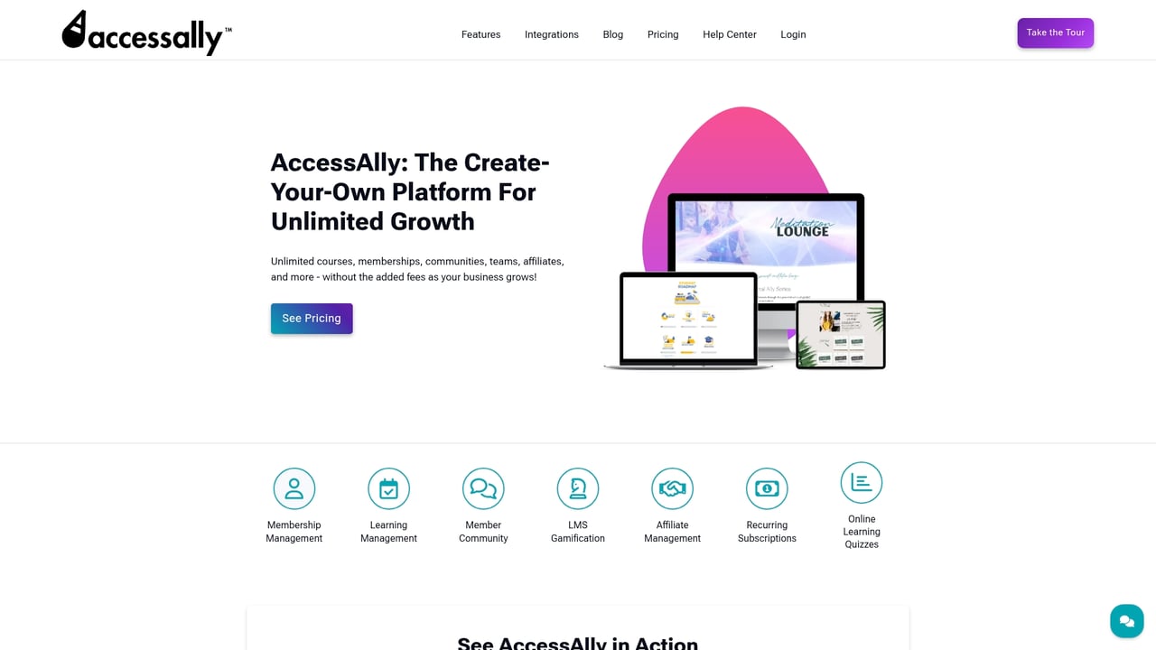 Screenshot of AccessAlly website