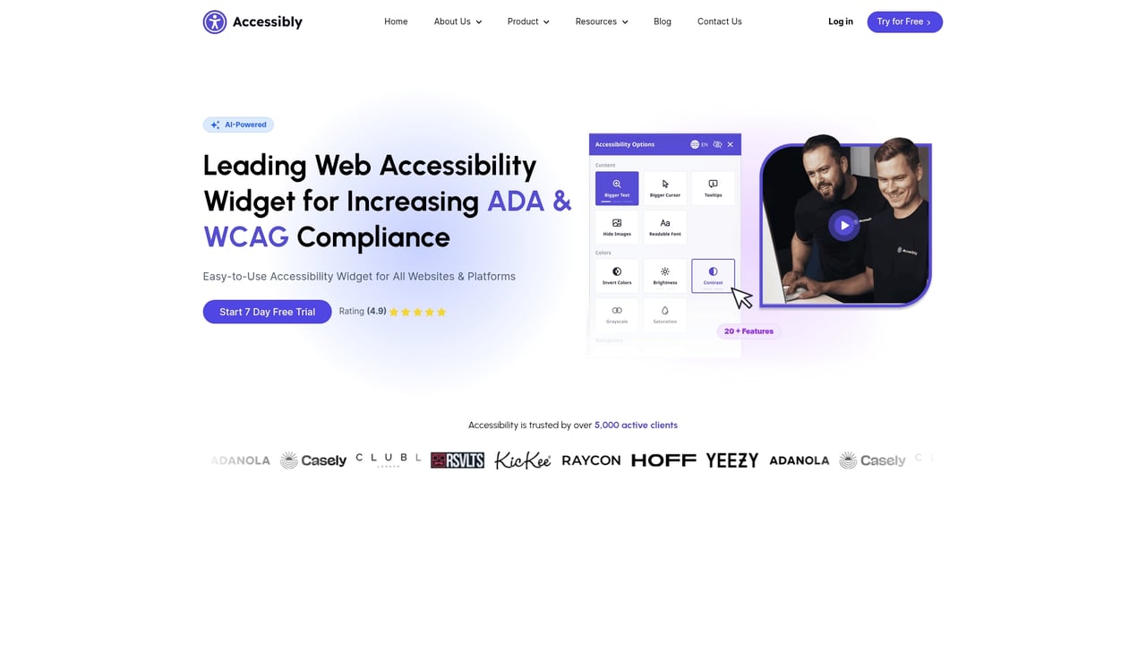 Screenshot of Accessibly website