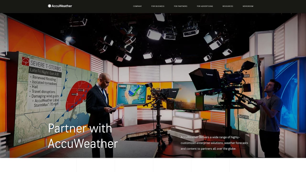 Screenshot of AccuWeather website