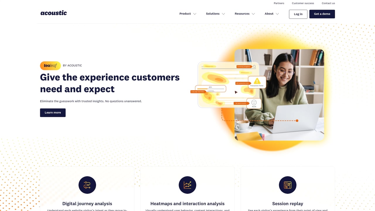 Screenshot of Acoustic Experience Analytics website