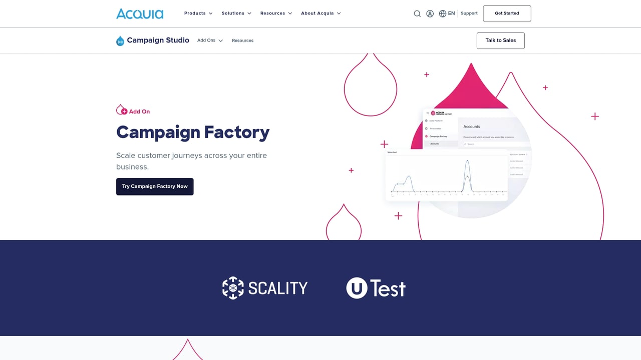 Screenshot of Acquia Campaign Factory website