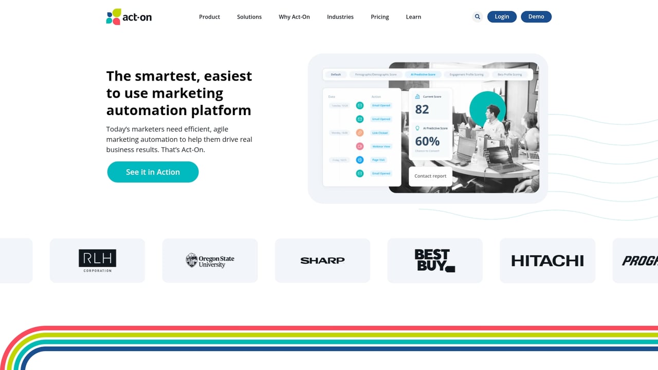 Screenshot of Act-On website