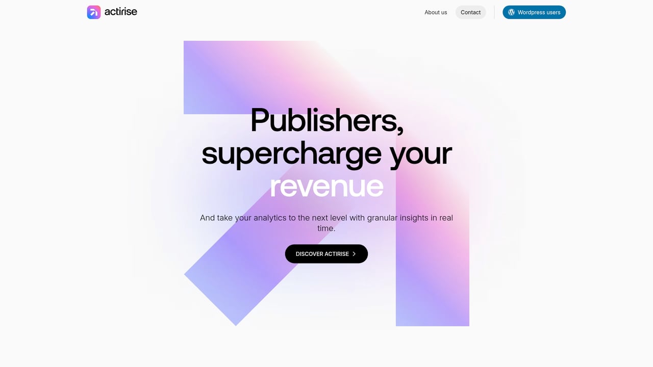 Screenshot of Actirise website