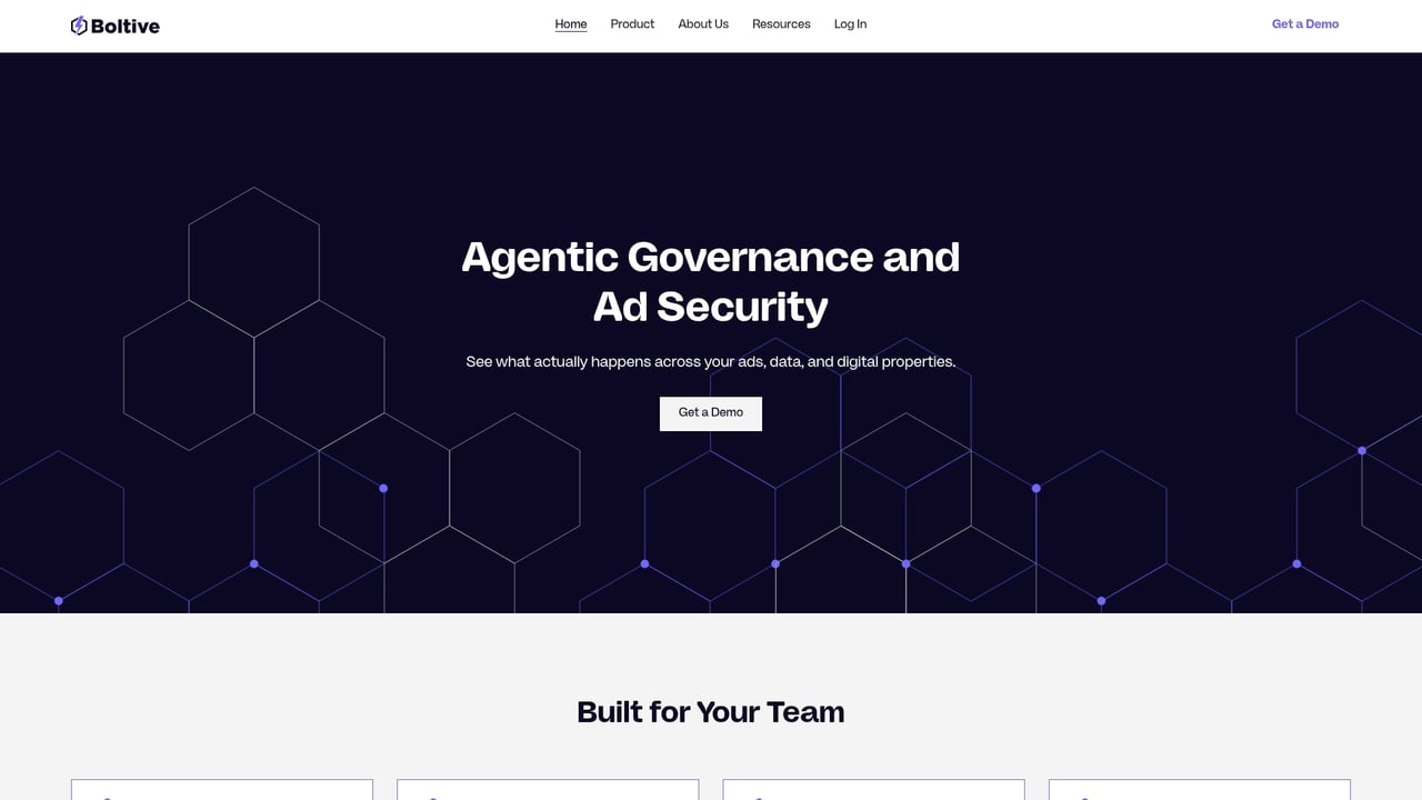 Screenshot of Ad Lightning website