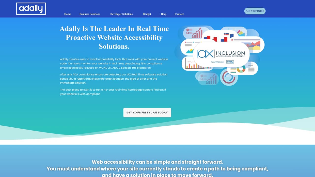 Screenshot of Adally website
