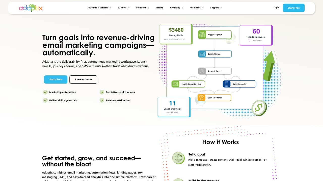 Screenshot of Adaptix website