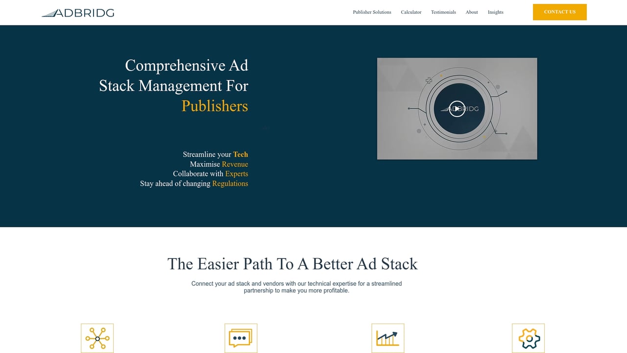 Screenshot of AdBridg website