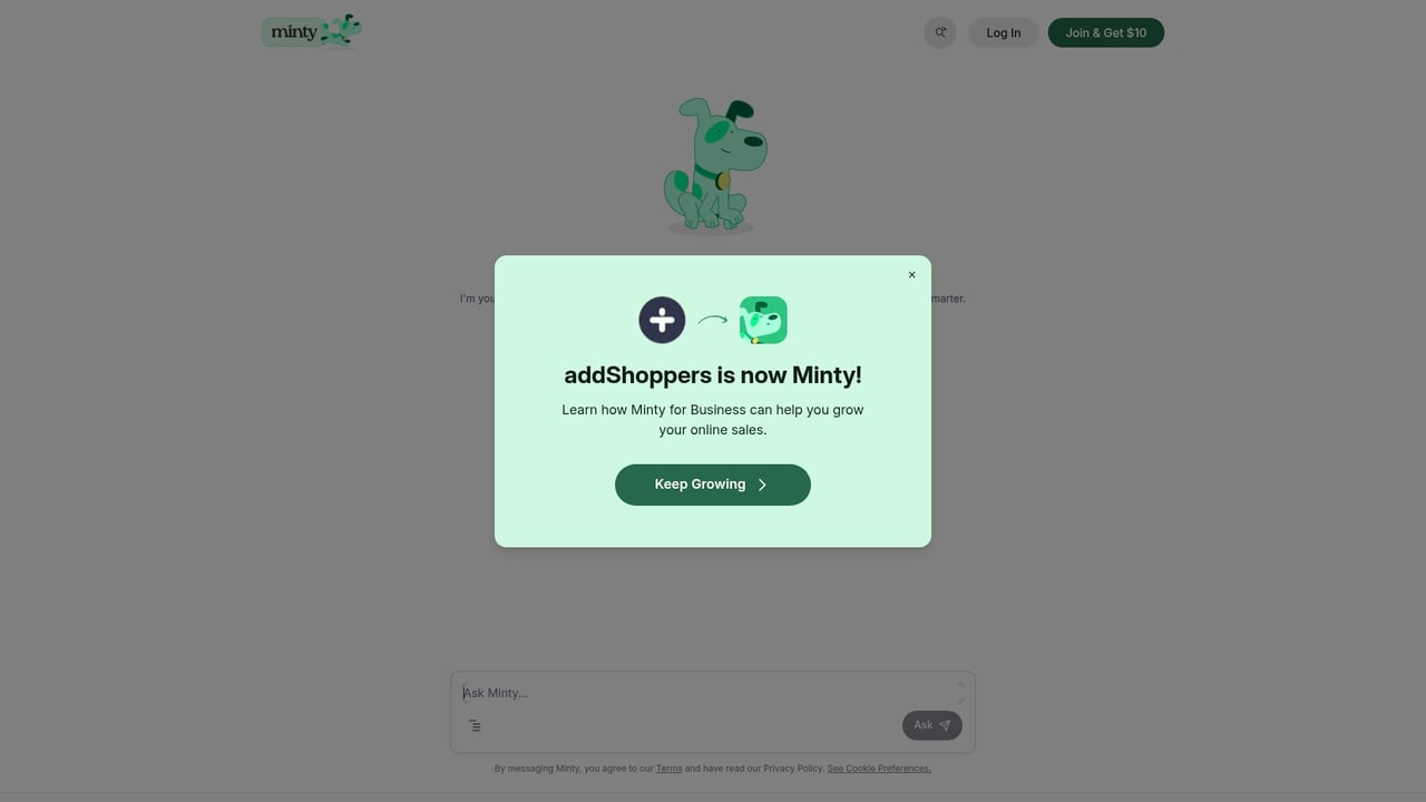 Screenshot of AddShoppers website