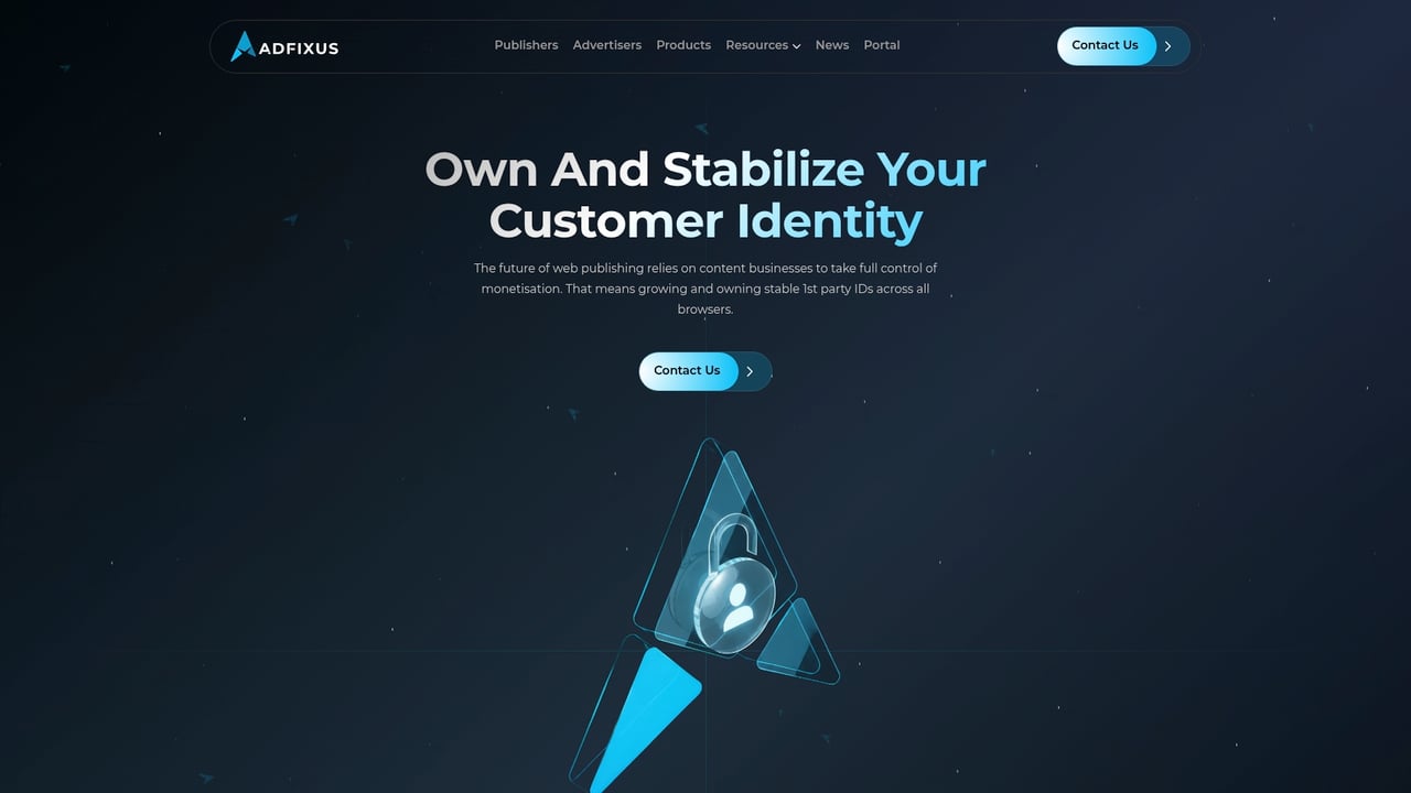 Screenshot of AdFixus website
