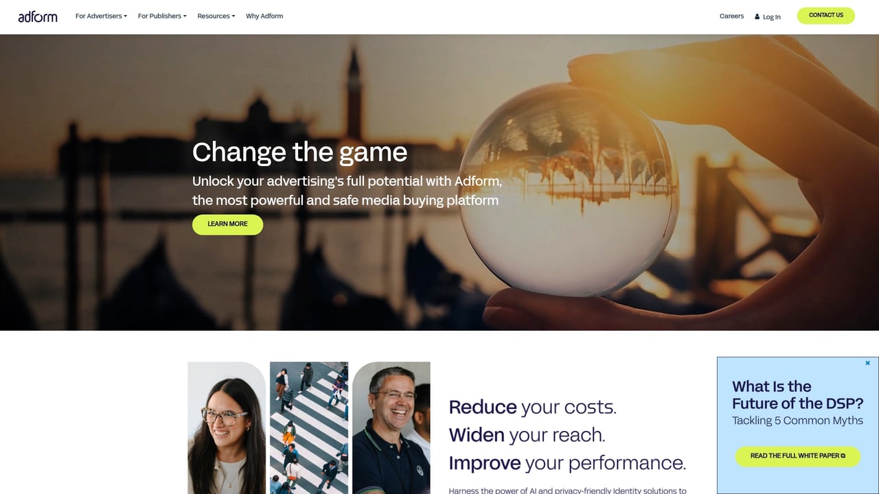 Screenshot of Adform website