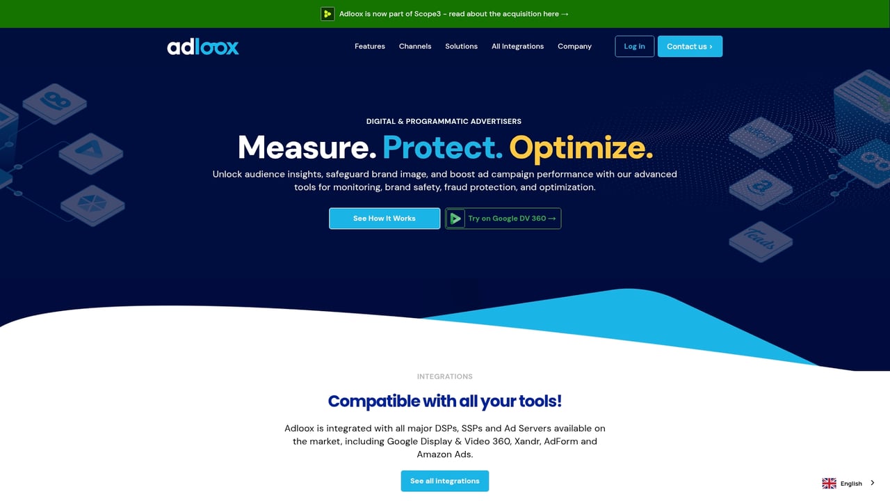 Screenshot of Adloox website