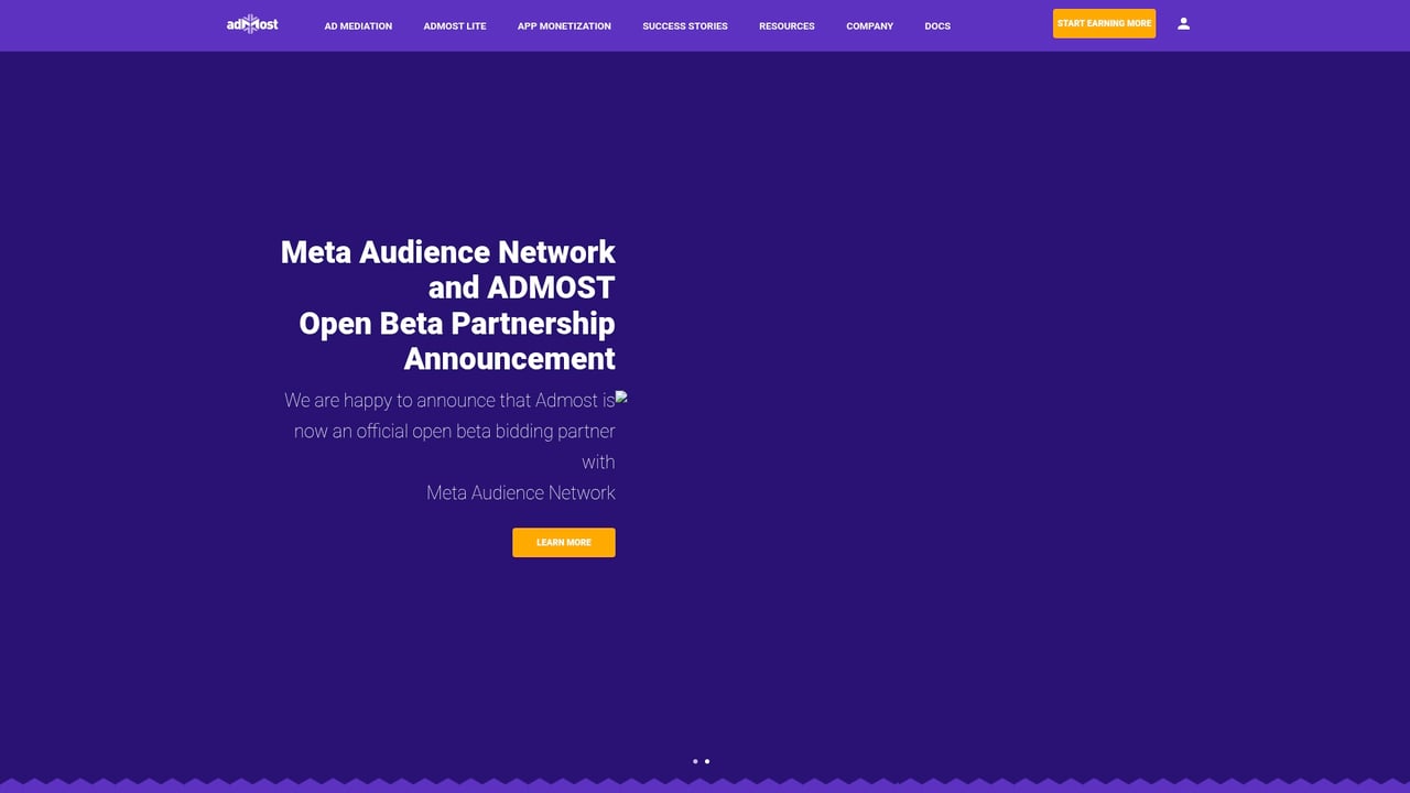 Screenshot of Admost website