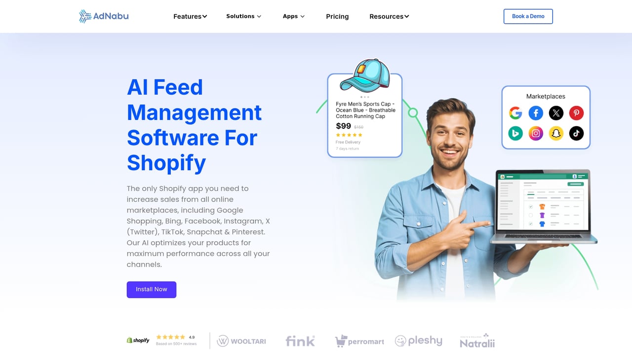 Screenshot of AdNabu website