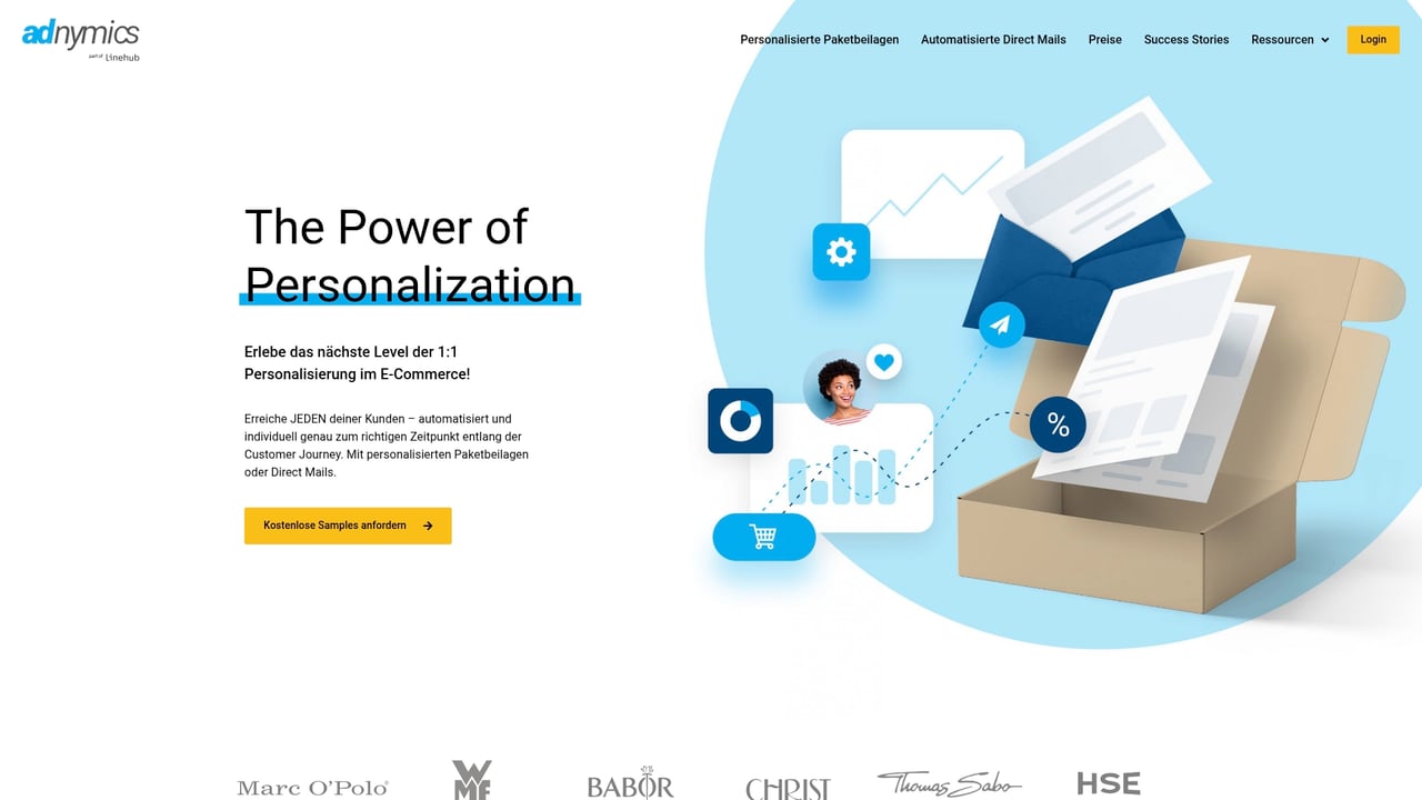 Screenshot of Adnymics website