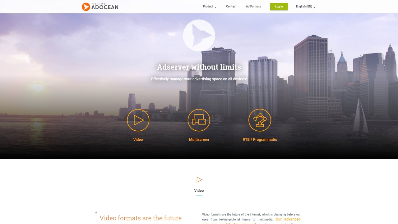 Screenshot of AdOcean website