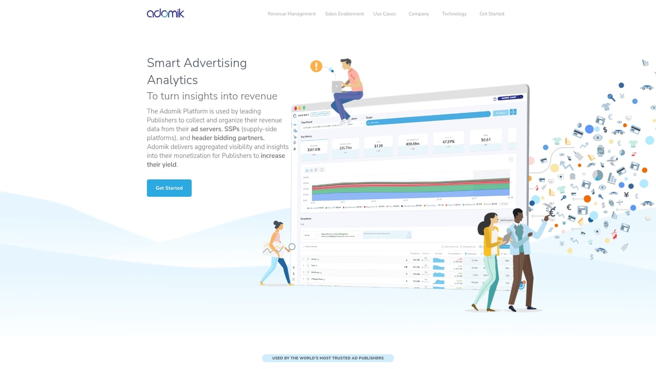 Screenshot of Adomik website