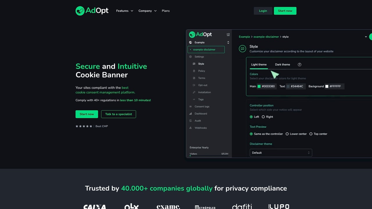 Screenshot of AdOpt website