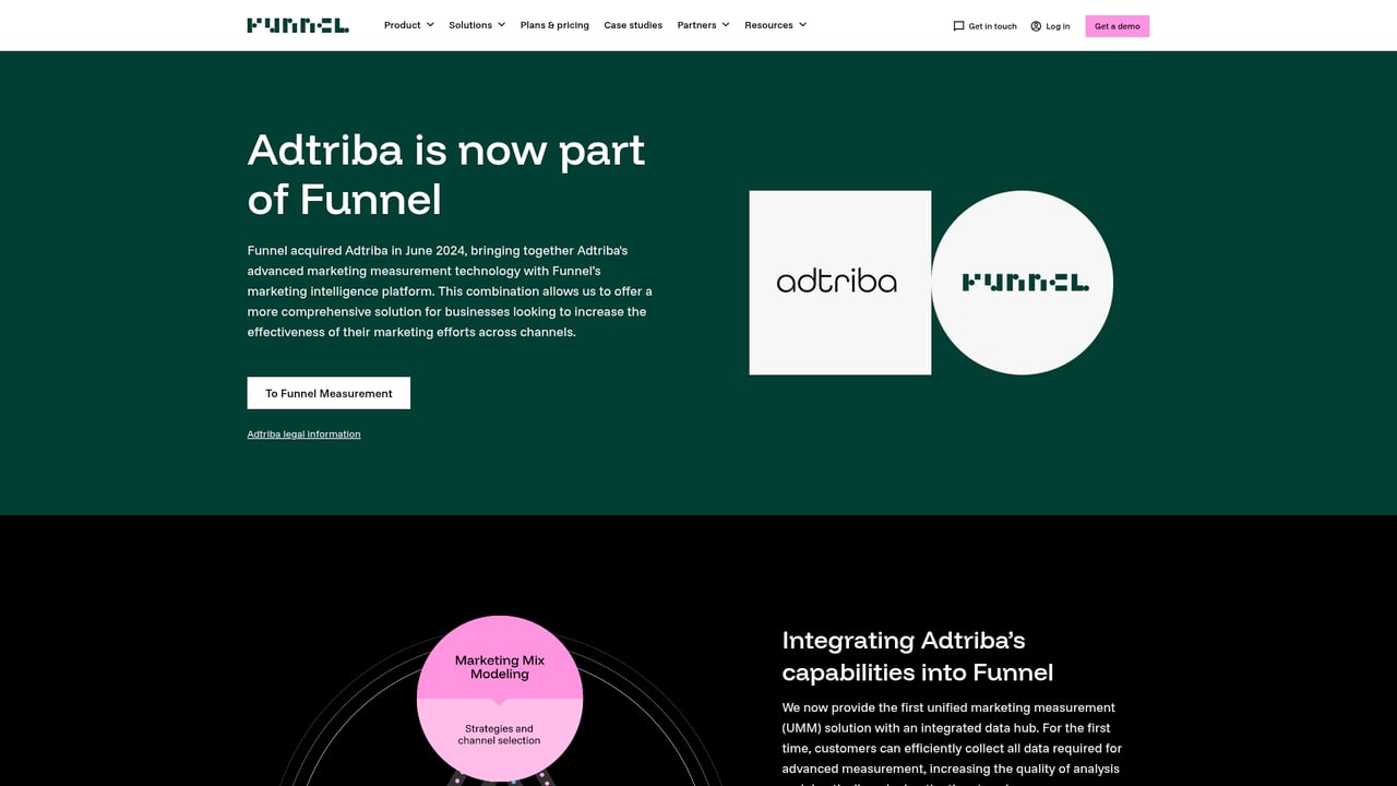 Screenshot of Adtriba website