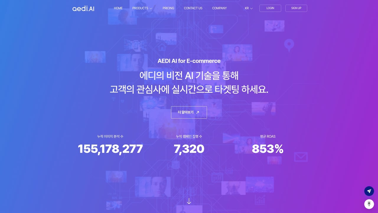 Screenshot of Aedi website