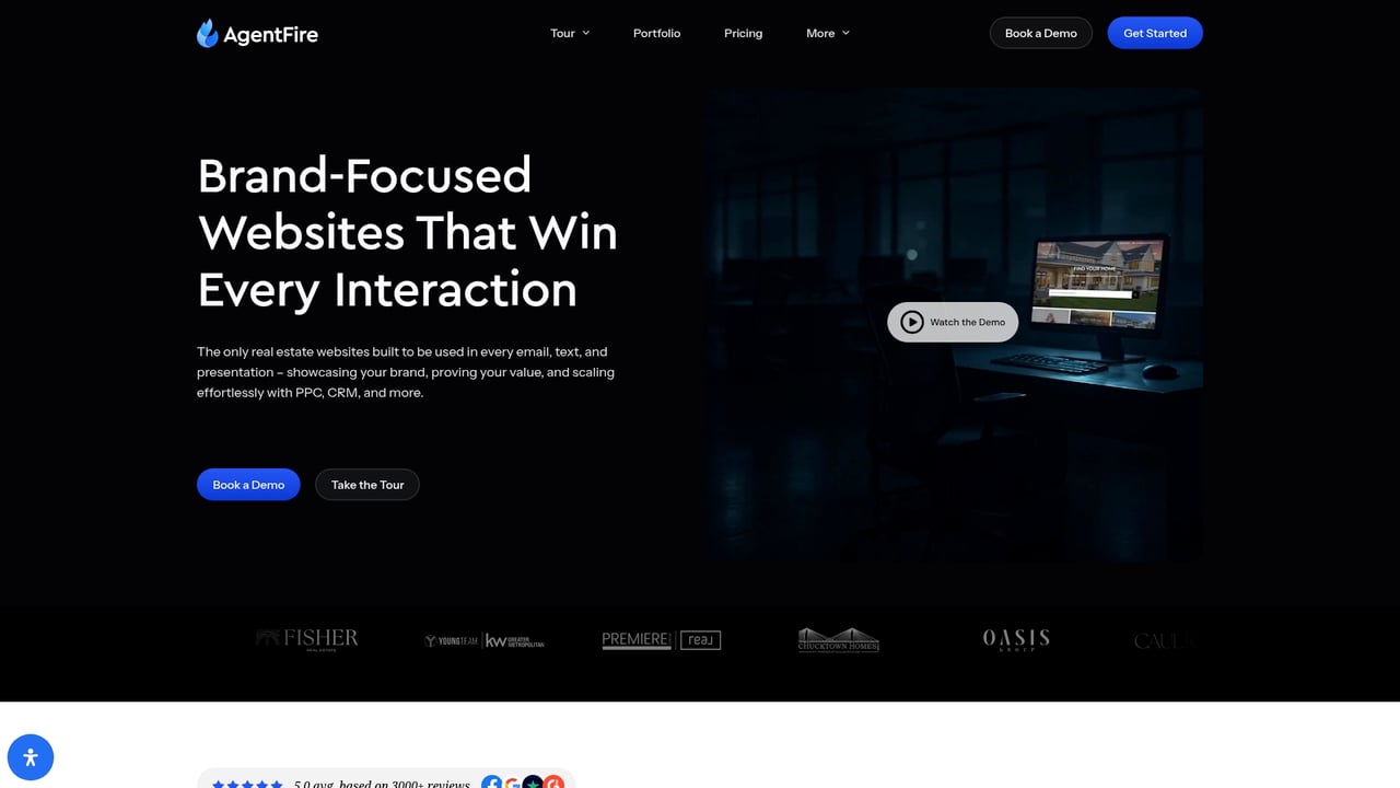 Screenshot of AgentFire website