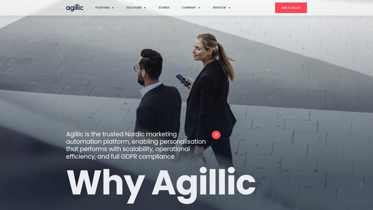 Screenshot of Agillic website