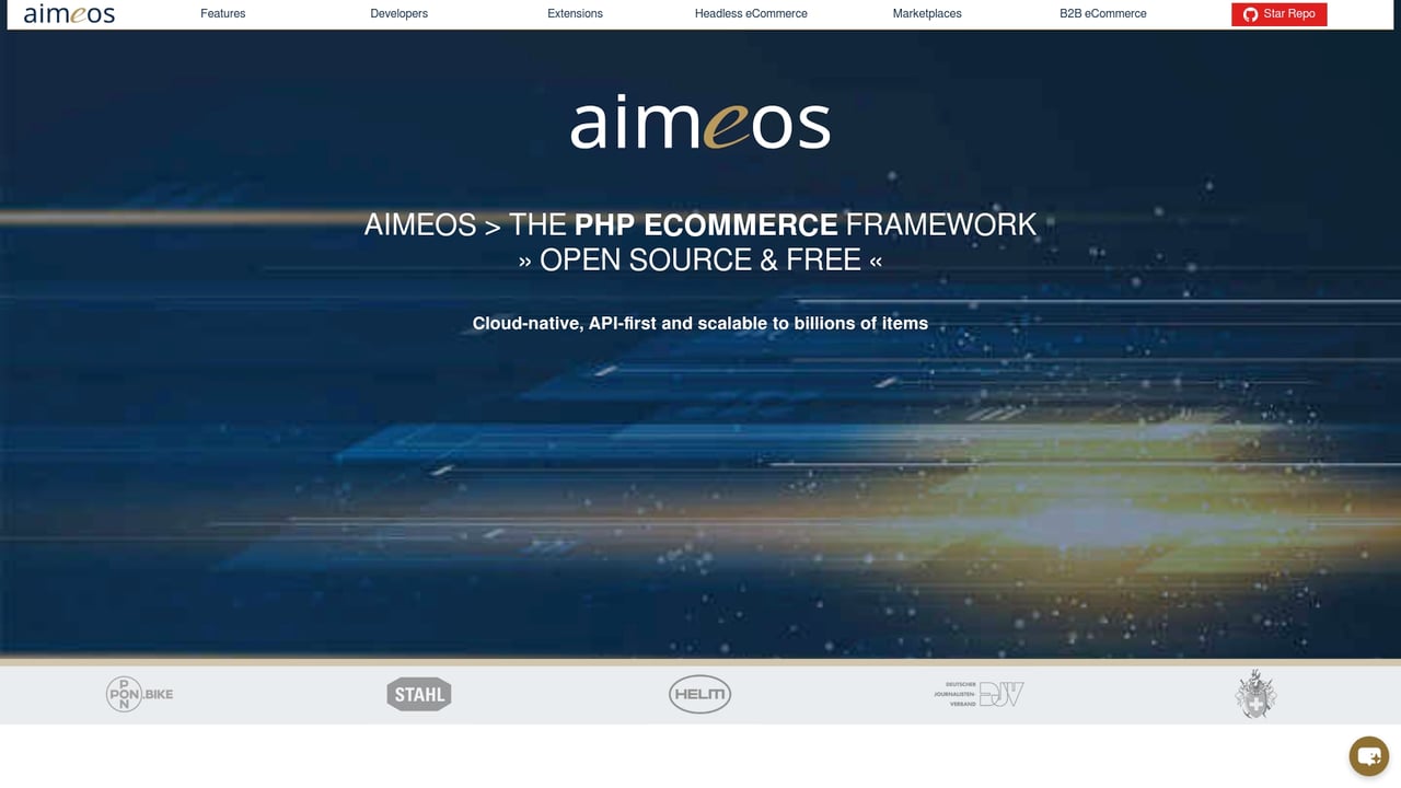Screenshot of AIMEOS website