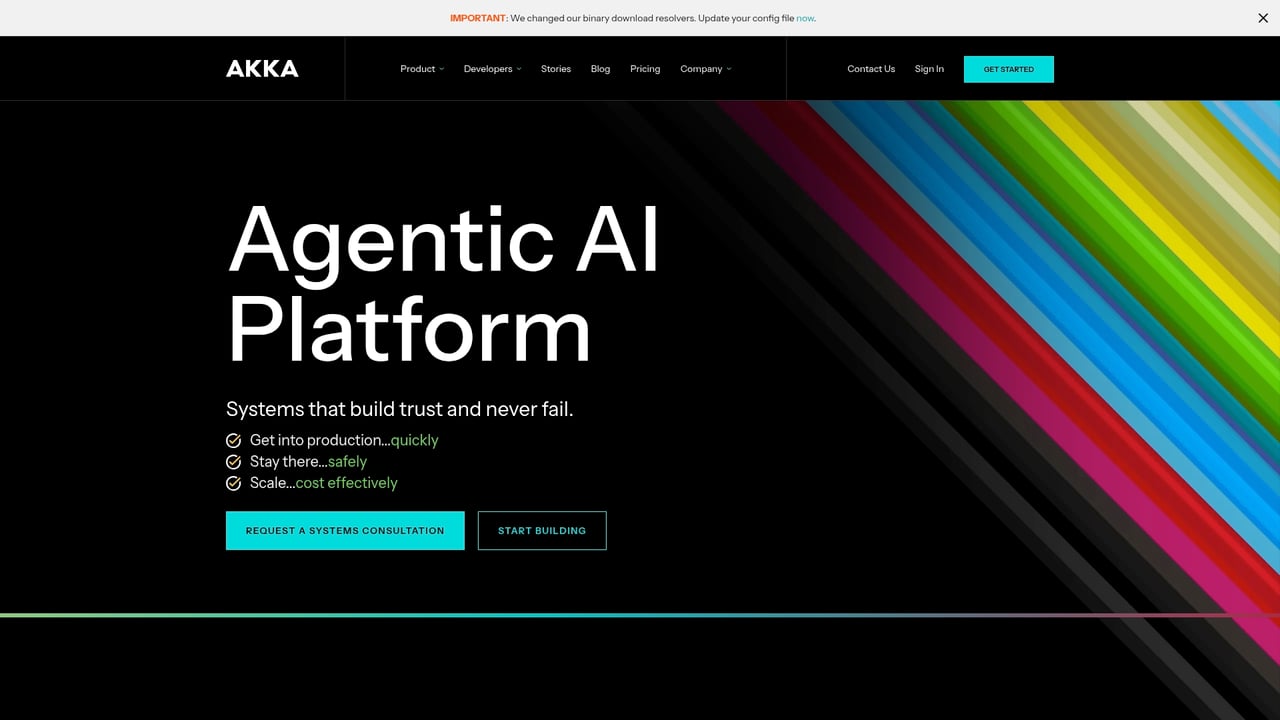 Screenshot of Akka HTTP website