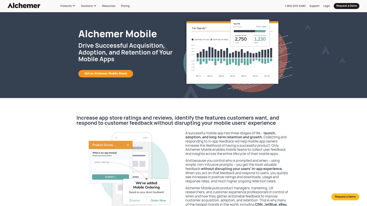 Screenshot of Alchemer Mobile website