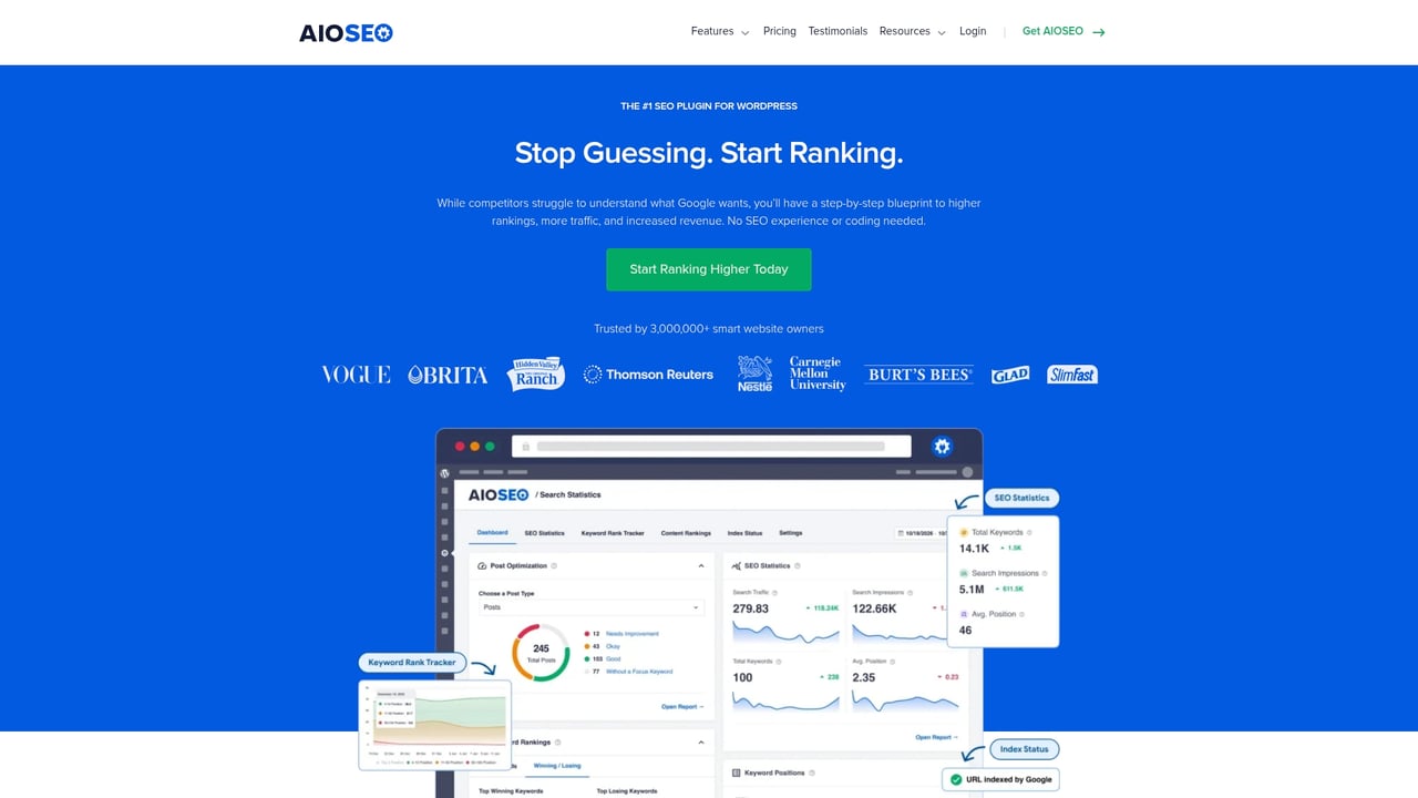 Screenshot of All in One SEO Pack website