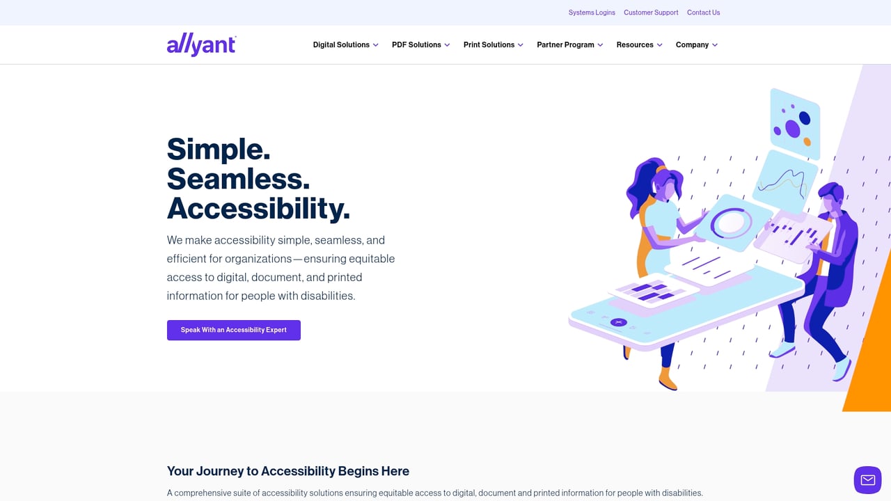 Screenshot of Allyant website