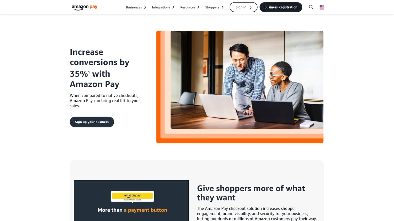 Screenshot of Amazon Pay website