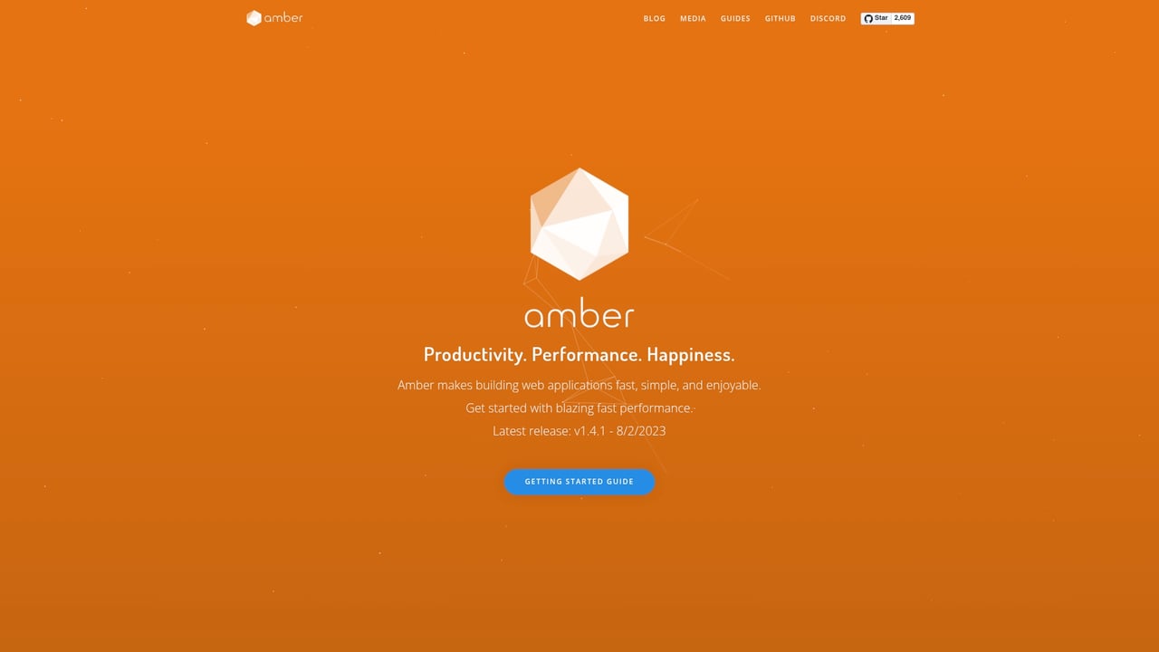Screenshot of Amber website