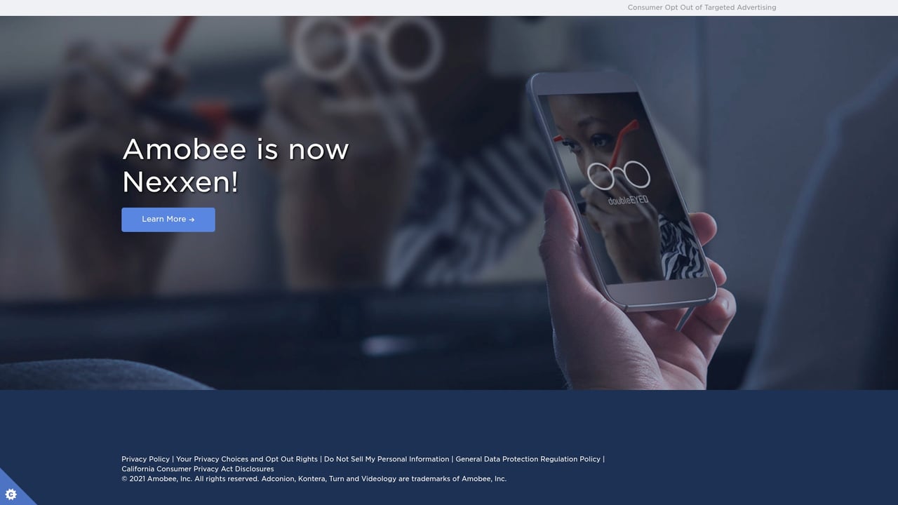 Screenshot of Amobee website