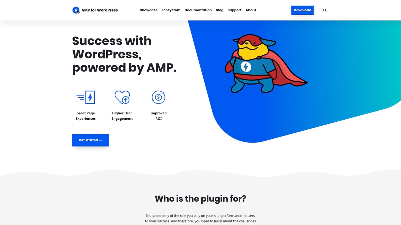 Screenshot of AMP for WordPress website