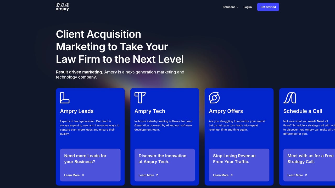 Screenshot of Ampry website