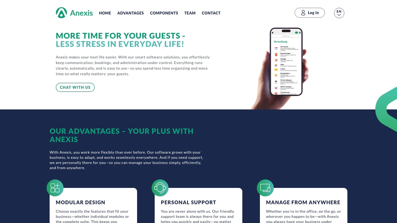 Screenshot of Anexis website
