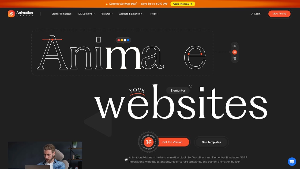 Screenshot of Animation Addons website