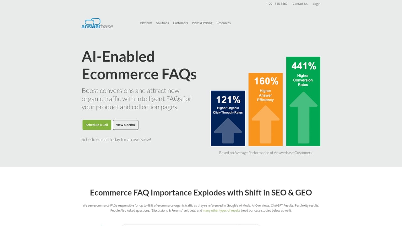 Screenshot of Answerbase website