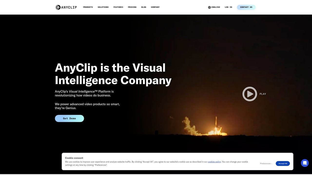 Screenshot of AnyClip website