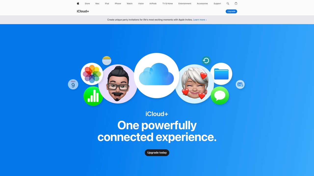 Screenshot of Apple iCloud Mail website