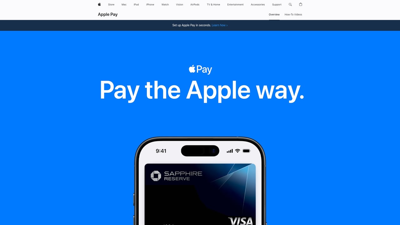 Screenshot of Apple Pay website