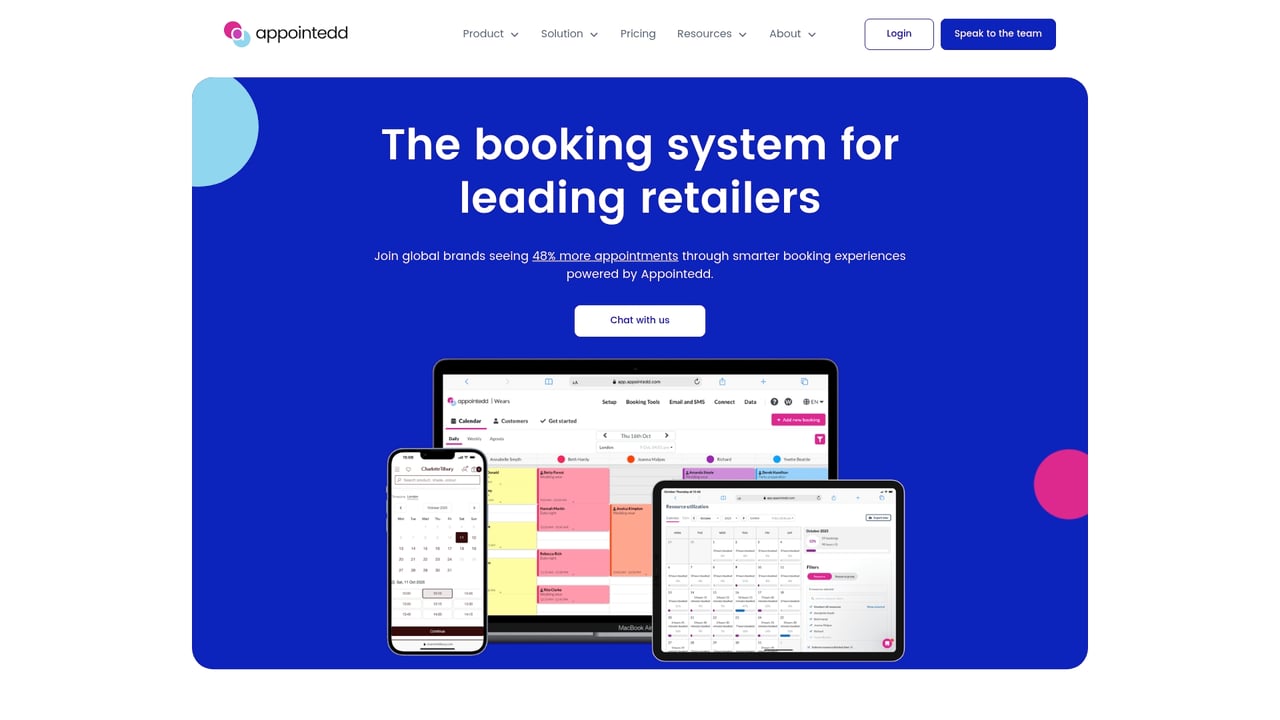 Screenshot of Appointedd website